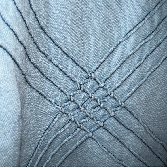 Vintage Two Twenty Cotton Denim Embroidered Open Front Top Size Large - Picture 12 of 16